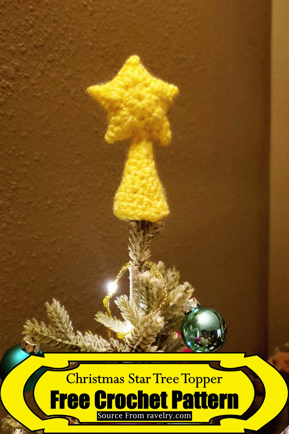 Crochet Christmas Star Tree Topper Pattern