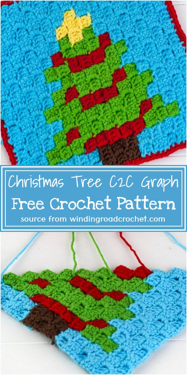 Crochet Christmas Tree C2C Graph Free Pattern