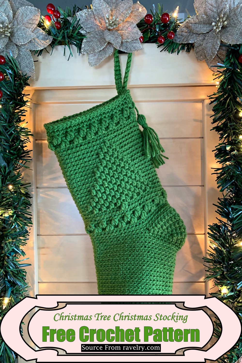 Crochet Christmas Tree Christmas Stocking Pattern