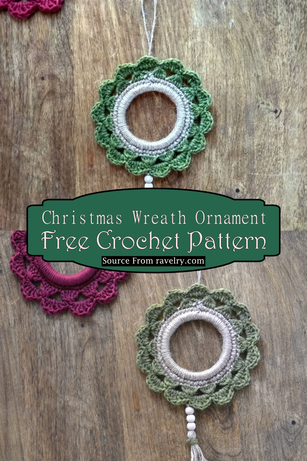 Crochet Christmas Wreath Ornament Pattern