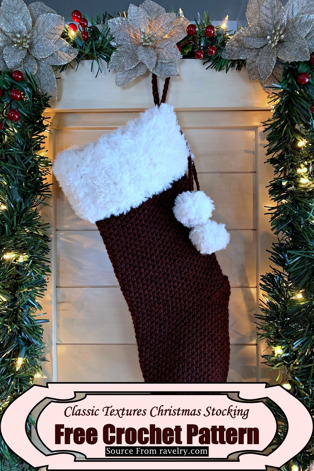 Crochet Classic Textures Christmas Stocking Pattern