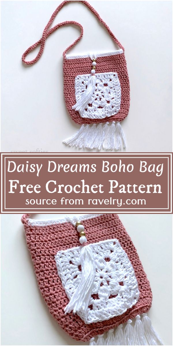 Crochet Daisy Dreams Boho Bag Pattern
