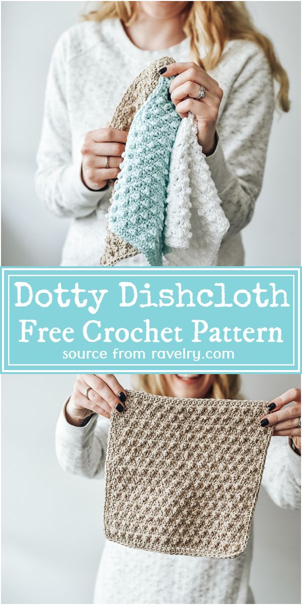 Crochet Dotty Dishcloth Free Pattern