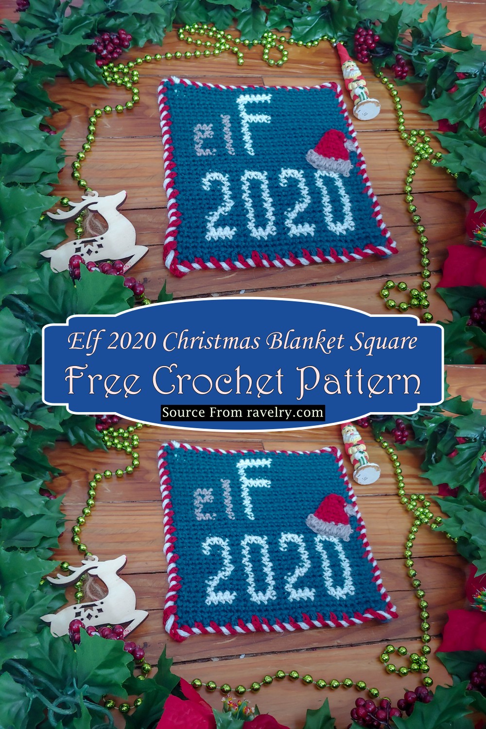 Crochet Elf 2020 Christmas Blanket Square Pattern