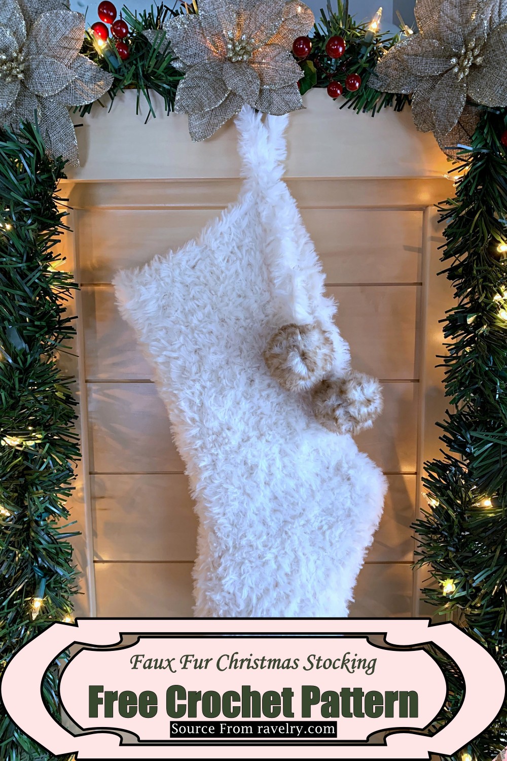 Crochet Faux Fur Christmas Stocking Pattern