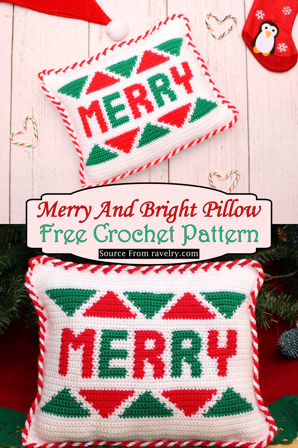 Crochet Merry And Bright Pillow Pattern