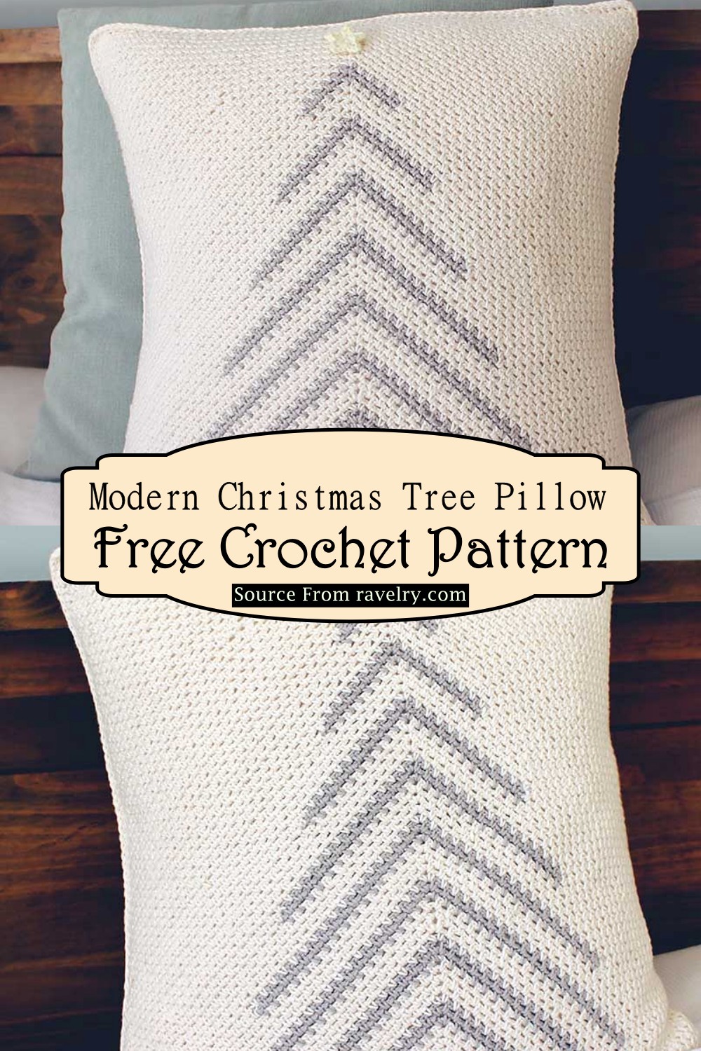 Crochet Modern Christmas Tree Pillow Pattern
