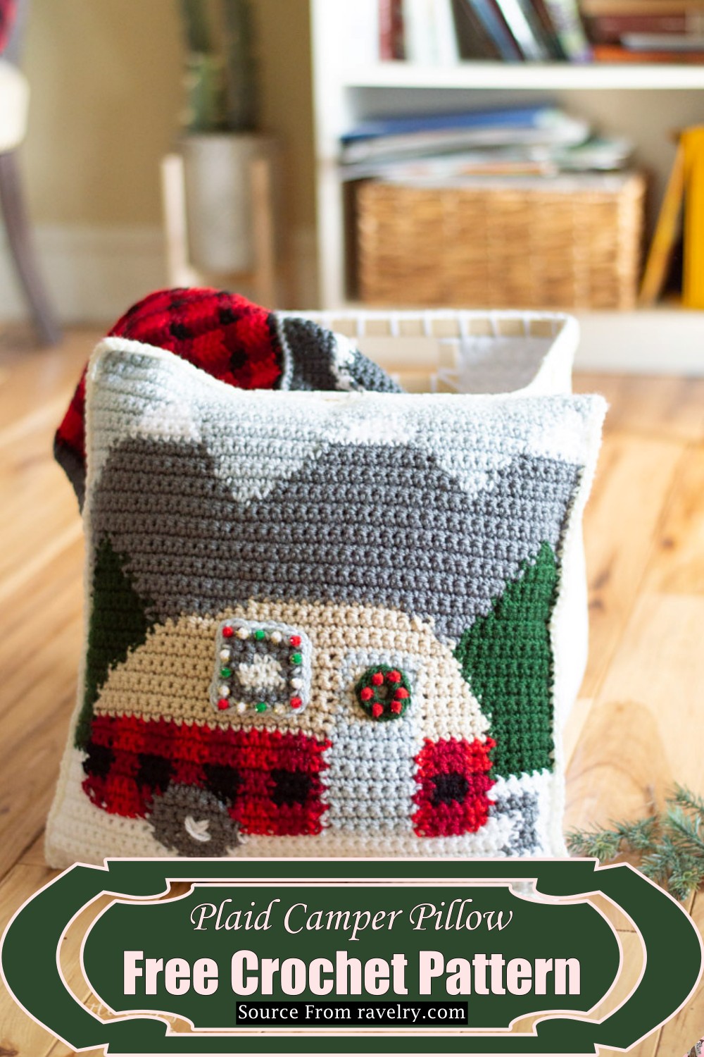 Crochet Plaid Camper Pillow Pattern