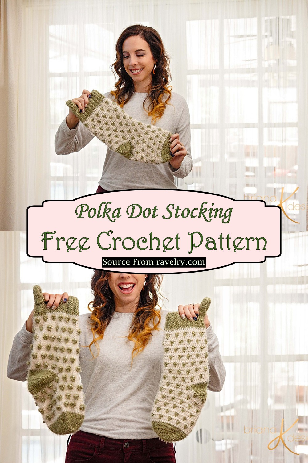 Crochet Polka Dot Stocking Pattern