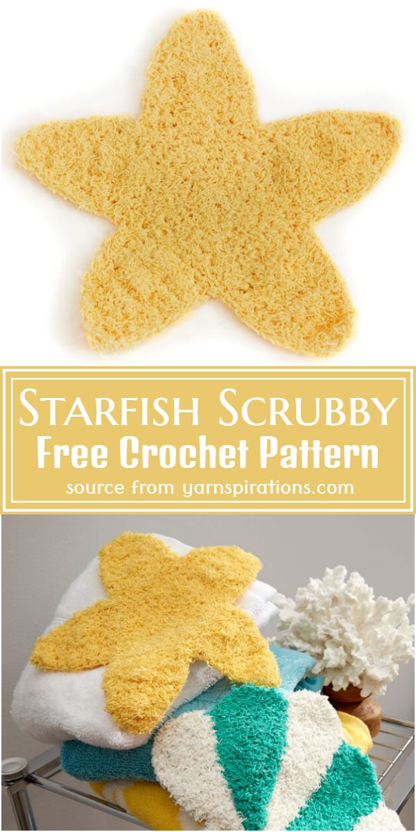Crochet Starfish Scrubby Free Pattern