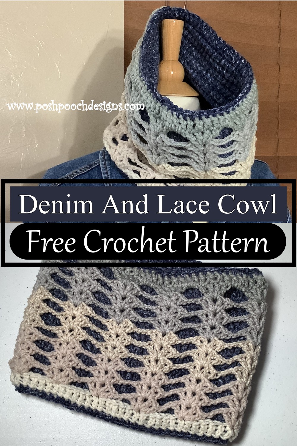 Denim And Lace Cowl