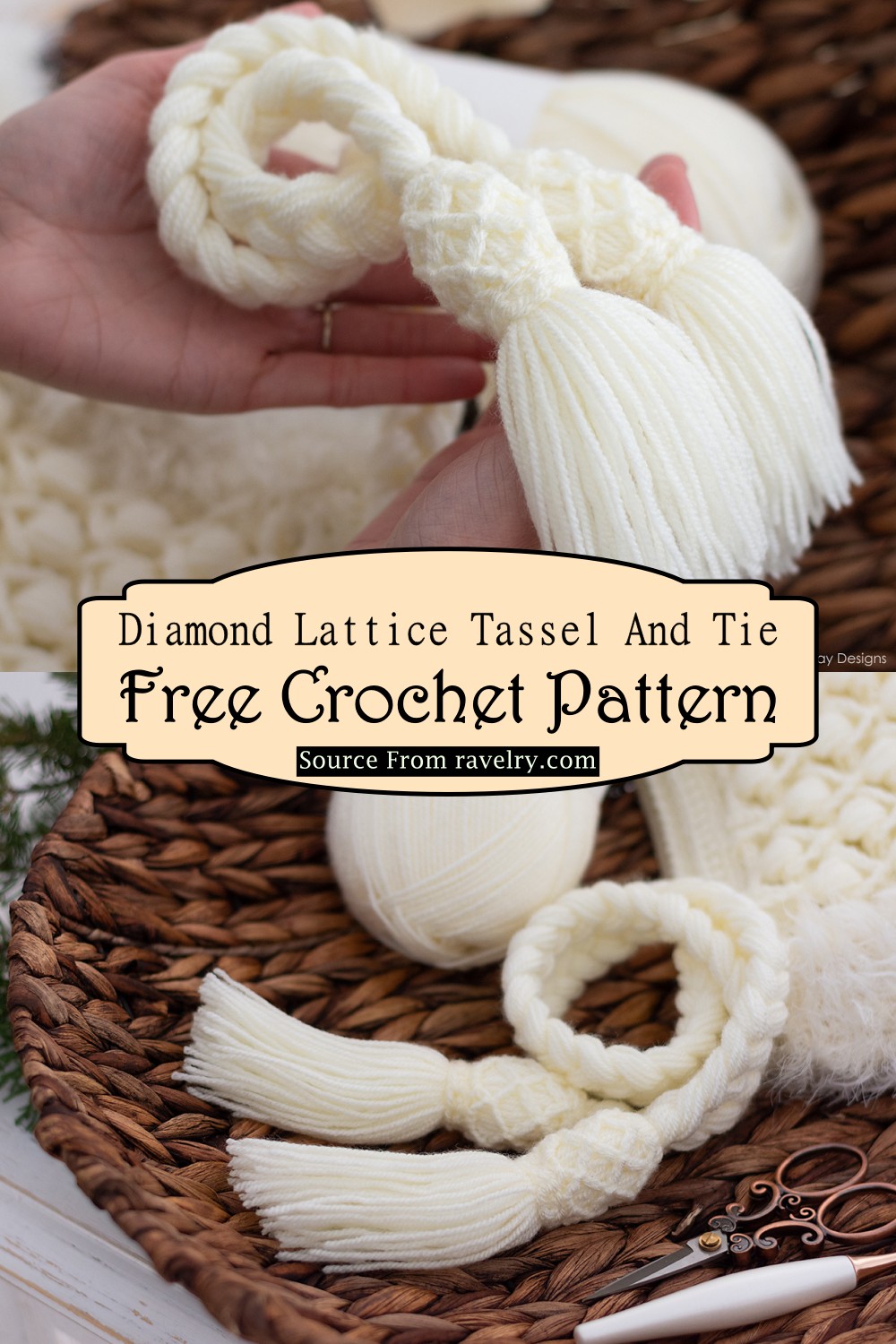 Diamond Lattice Tassel And Tie