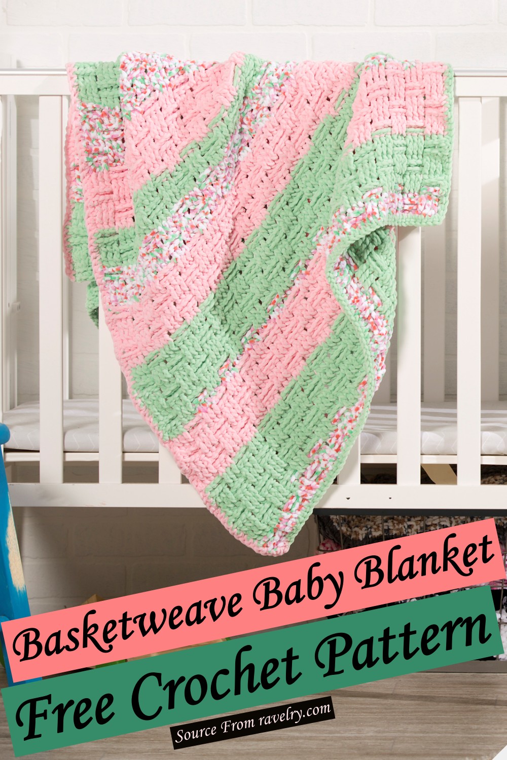 Free Crochet Basketweave Baby Blanket Pattern