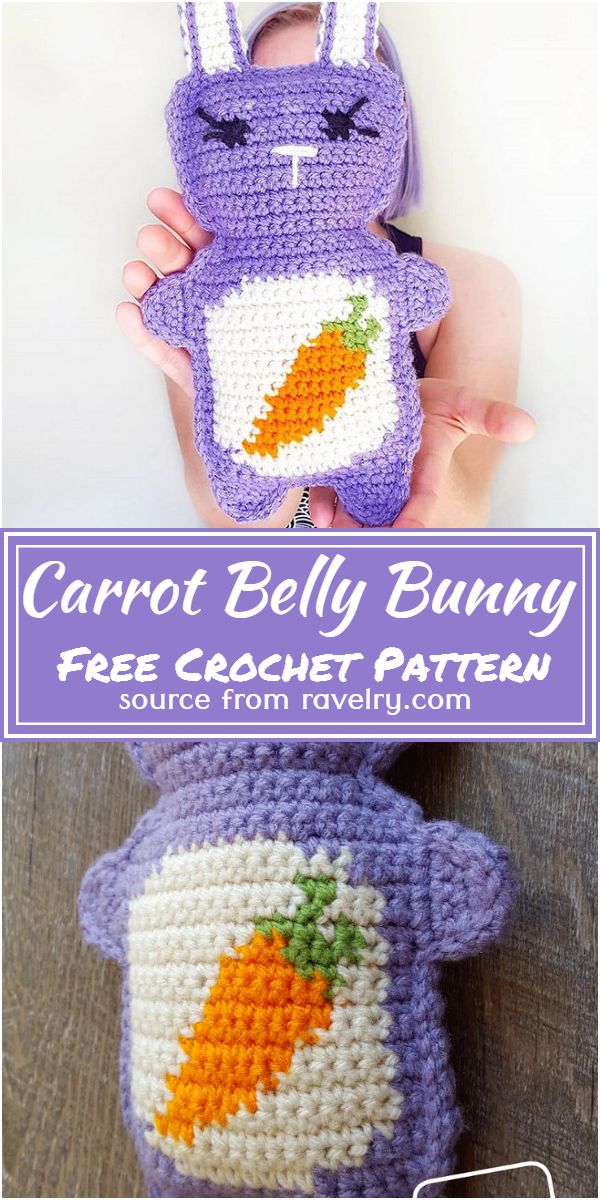 Free Crochet Carrot Belly Bunny Pattern
