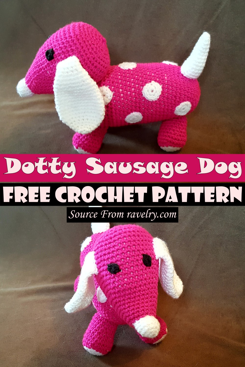Free Crochet Dotty Sausage Dog Pattern