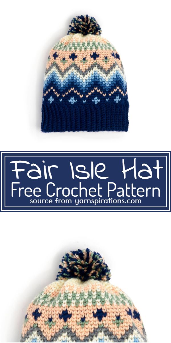 Free Crochet Fair Isle Hat Pattern
