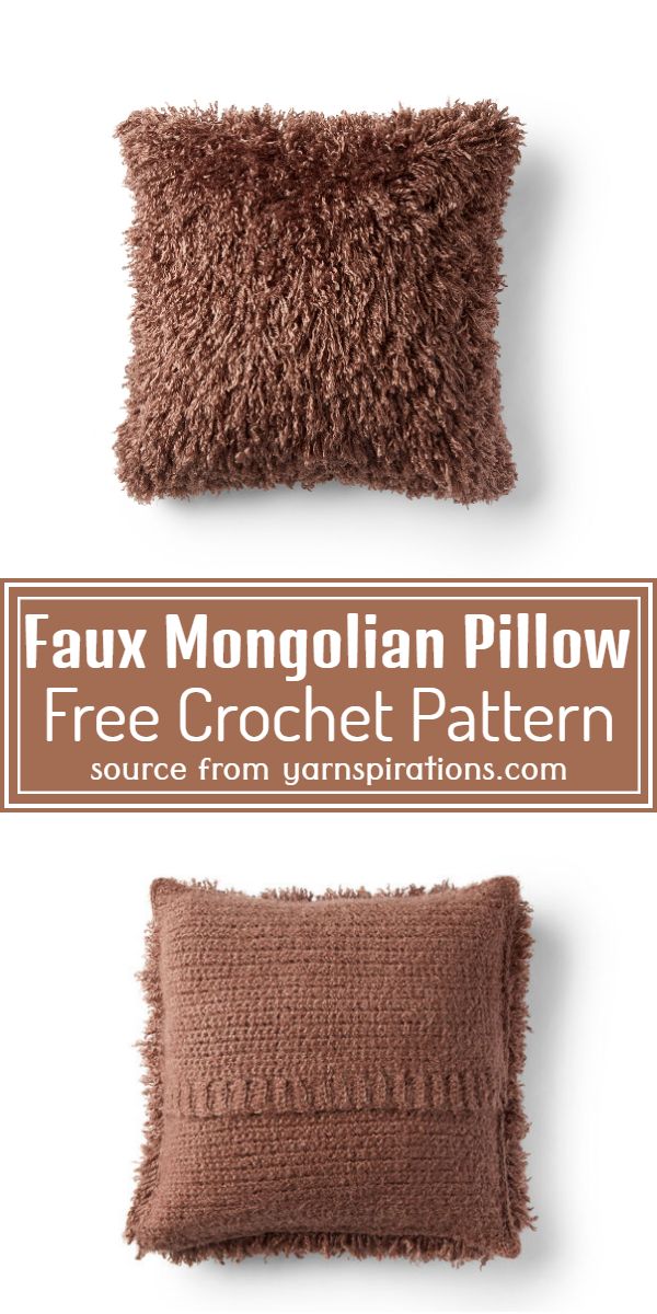Free Crochet Faux Mongolian Pillow Pattern