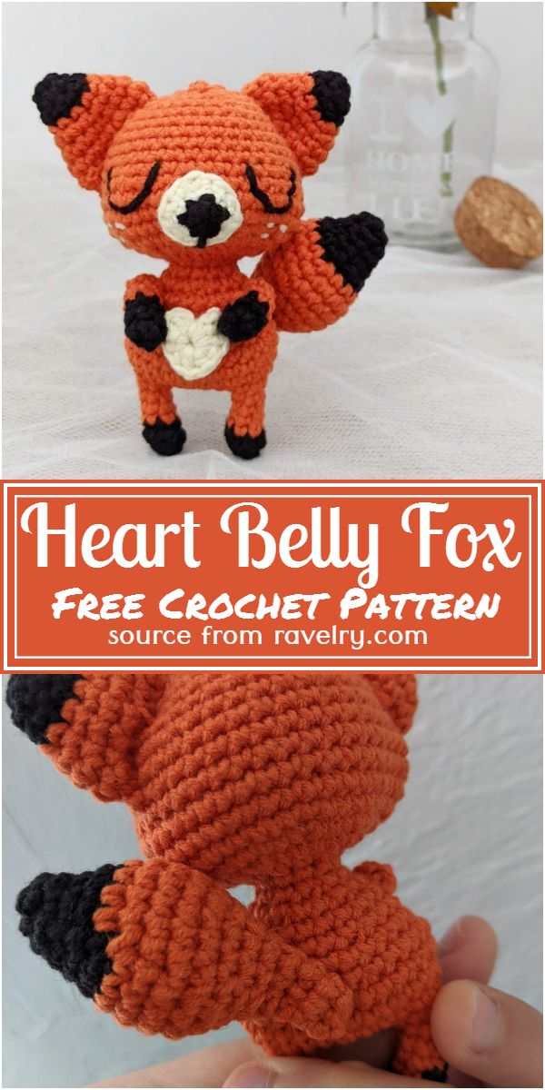 Free Crochet Heart Belly Fox Pattern