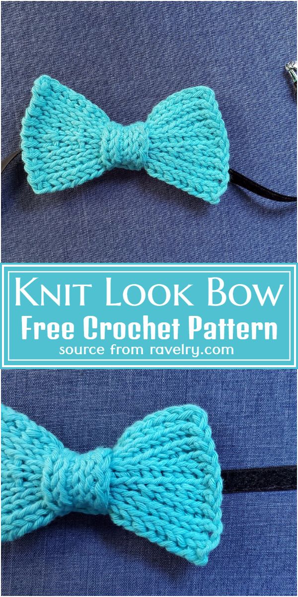 Free Crochet Knit Look Bow Pattern