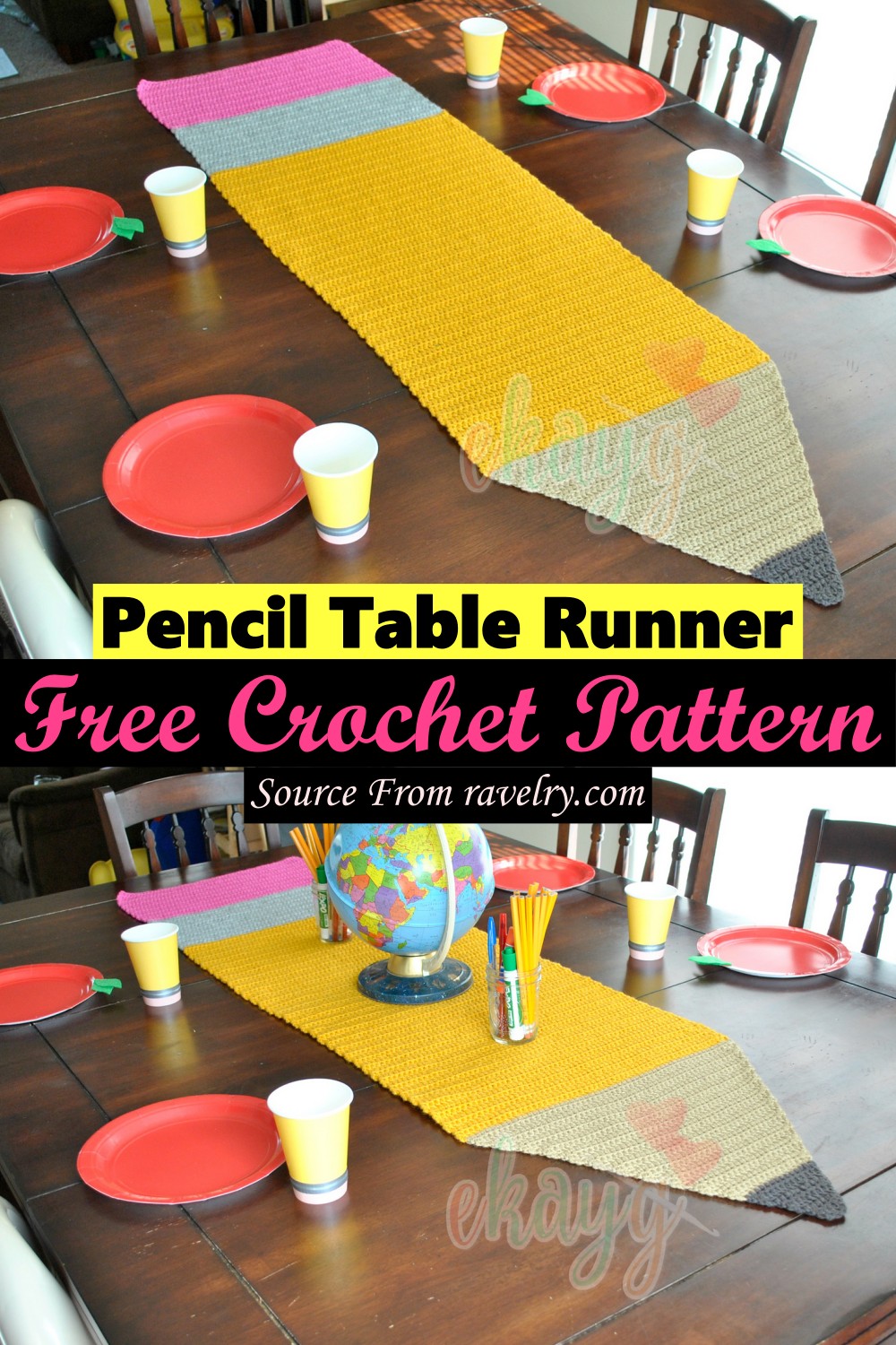 Free Crochet Pencil Table Runner Pattern