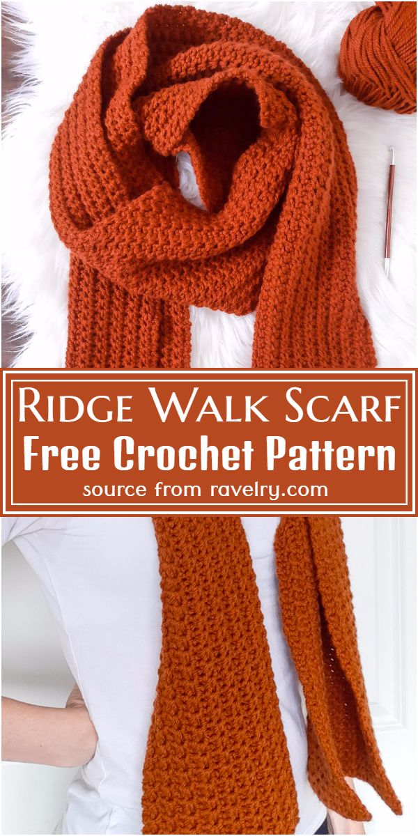 Free Crochet Ridge Walk Scarf Pattern