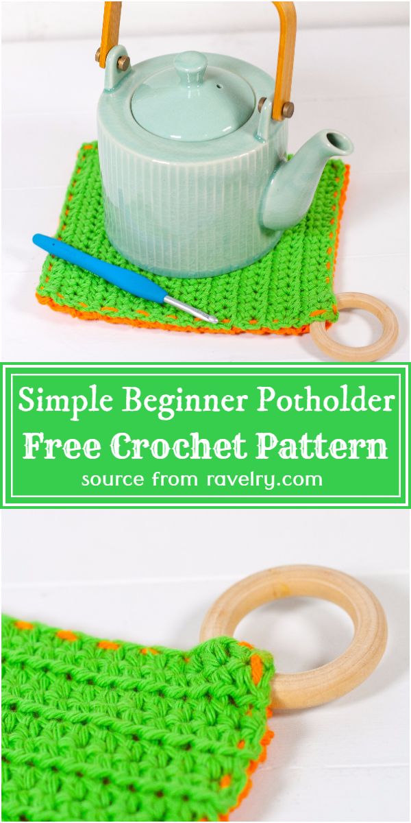 Free Crochet Simple Beginner Potholder Pattern