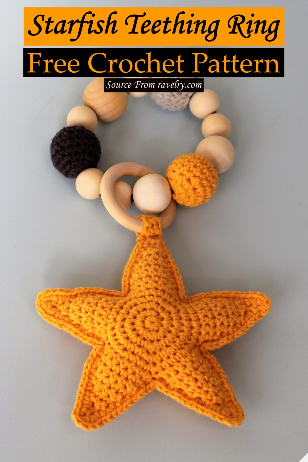 Free Crochet Starfish Teething Ring Pattern