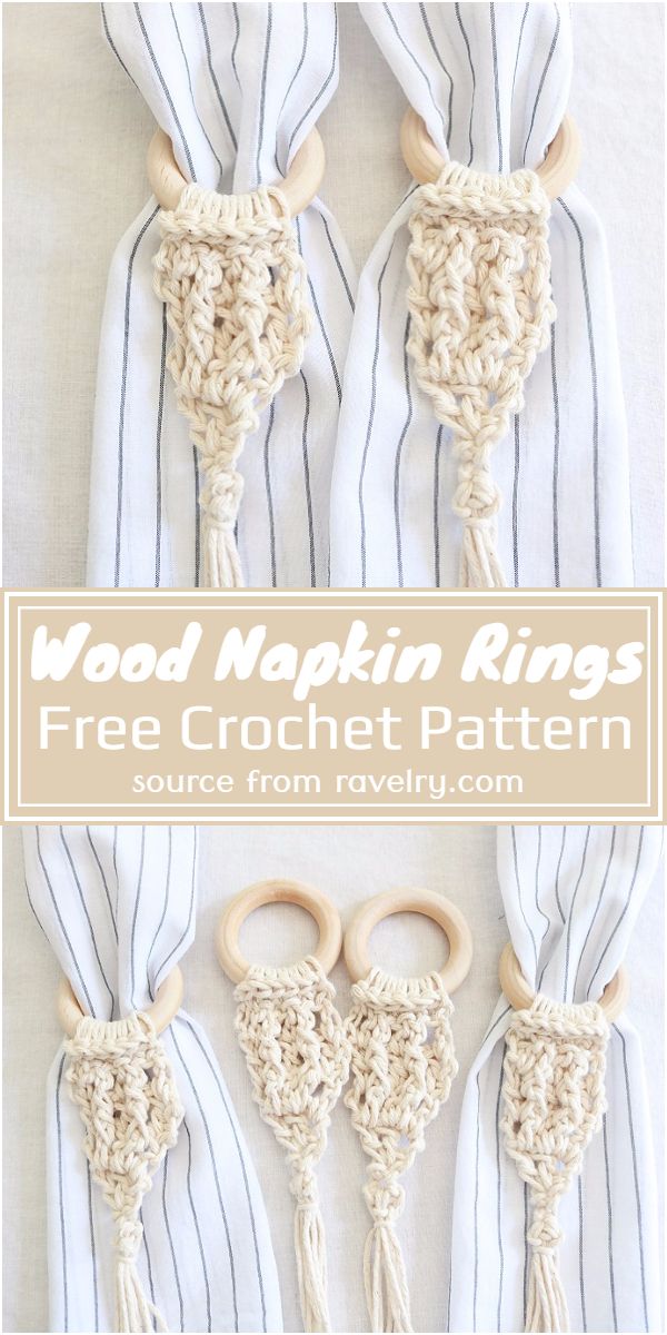 Free Crochet Wood Napkin Rings Pattern