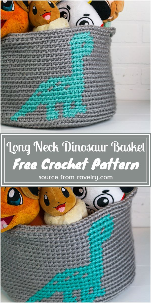 Long Neck Dinosaur Basket Crochet Pattern