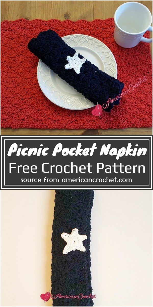 Picnic Pocket Napkin Crochet Pattern