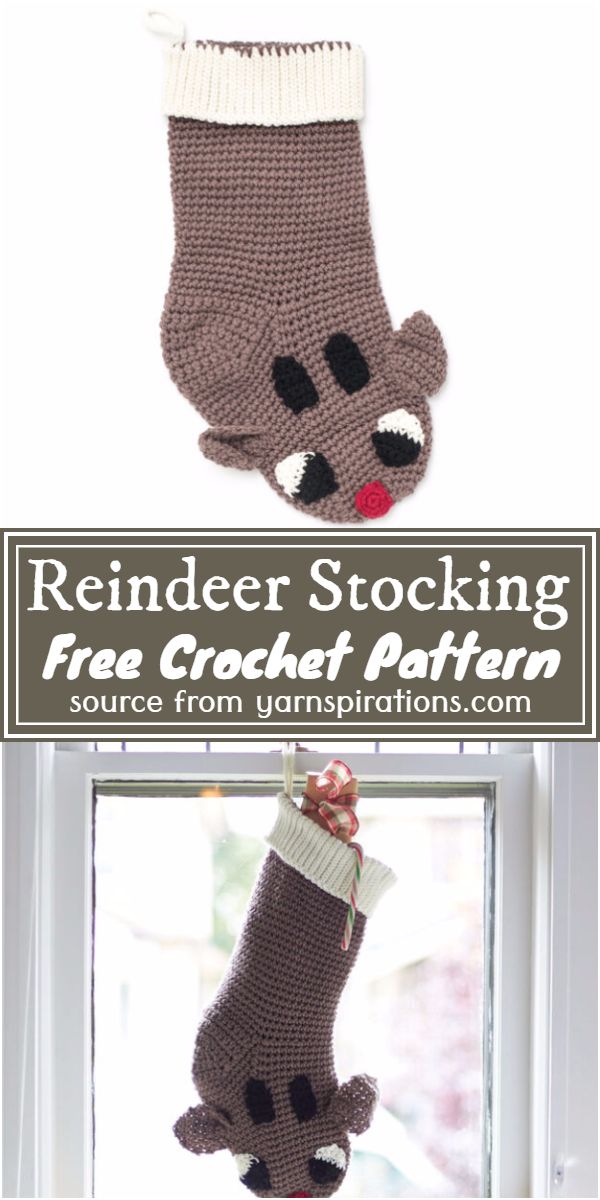 Reindeer Stocking Crochet Pattern