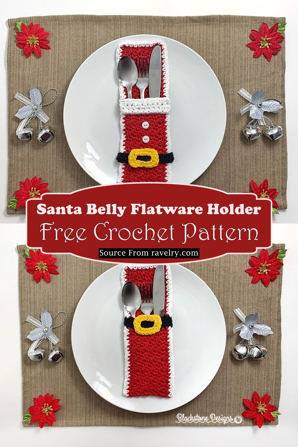 Santa Belly Flatware Holder