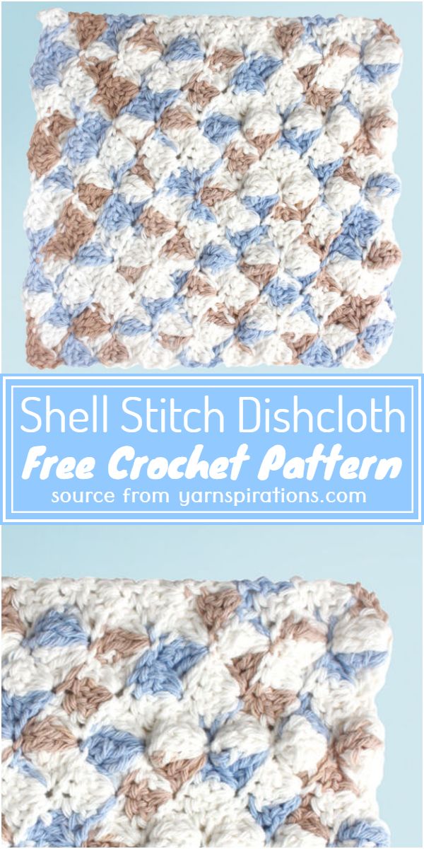 Shell Stitch Dishcloth Crochet Pattern