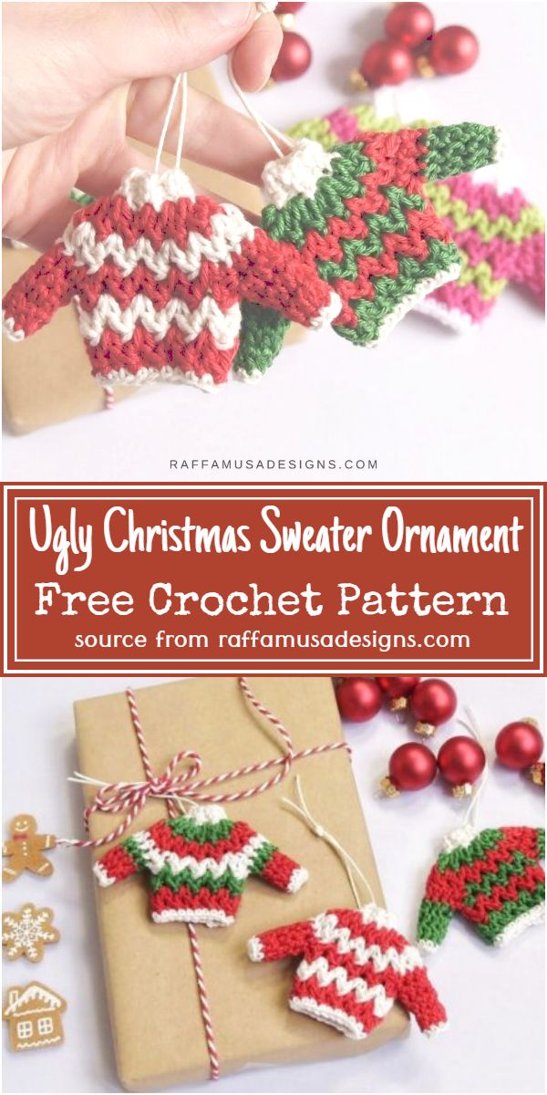 Ugly Christmas Sweater Ornament Crochet Pattern