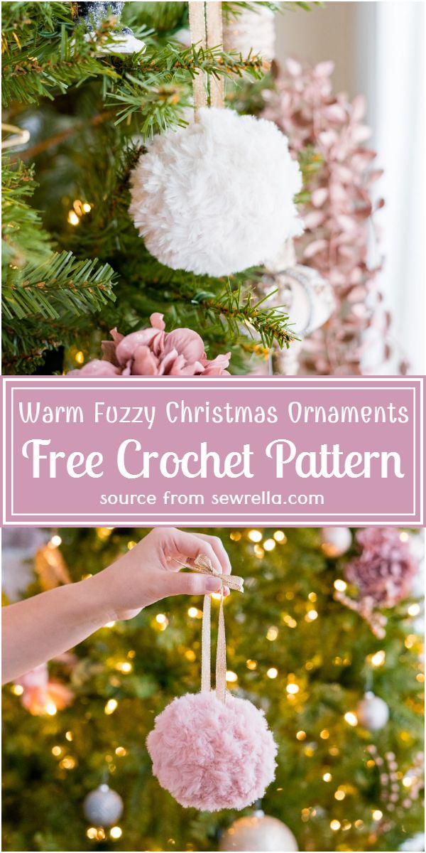 Warm Fuzzy Christmas Ornaments Crochet Pattern