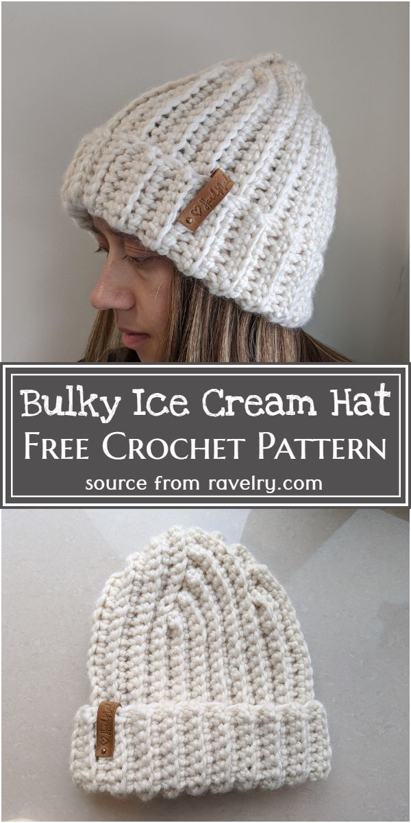 Bulky Ice Cream Hat Crochet Pattern