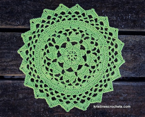 Free Crochet Apple Green Doily Pattern