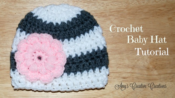 Free Crochet Baby Bulky Hat With Puff Stitch Flower Pattern