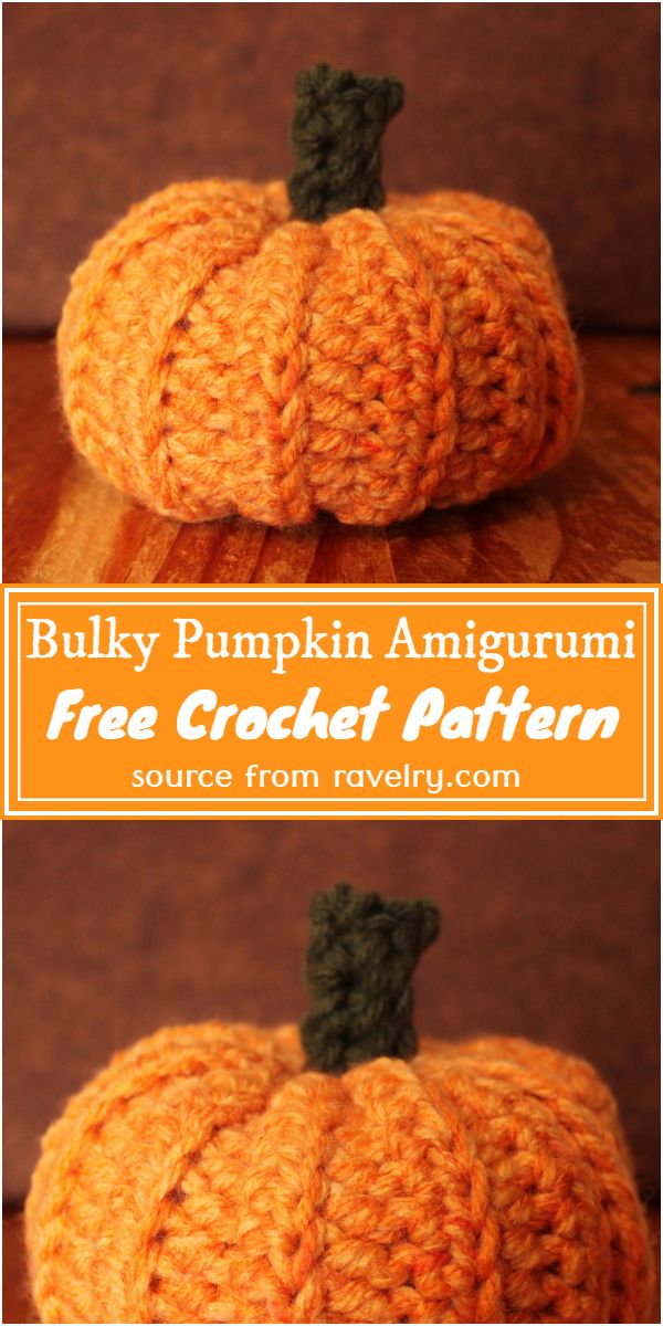 Free Crochet Bulky Pumpkin Amigurumi Pattern