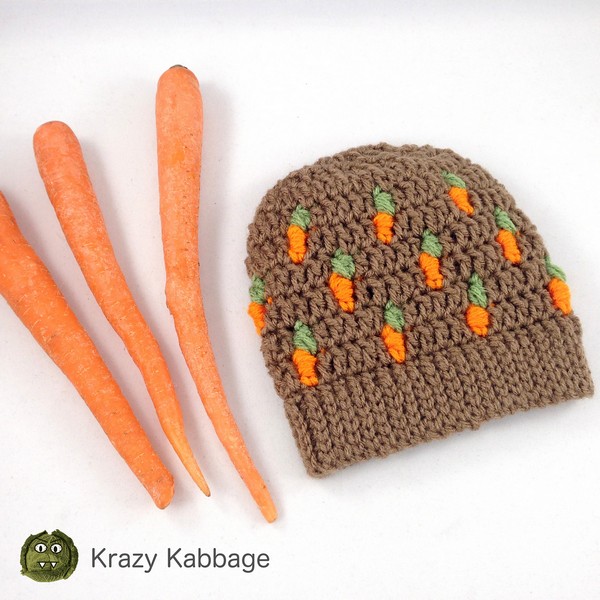 Free Crochet Carrot Stitch Beanie Pattern