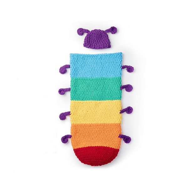 Free Crochet Caterpillar Snuggle Sack Pattern
