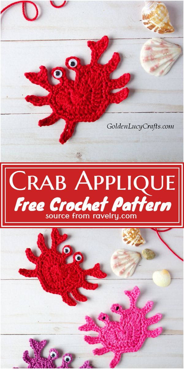 Free Crochet Crab Applique Pattern