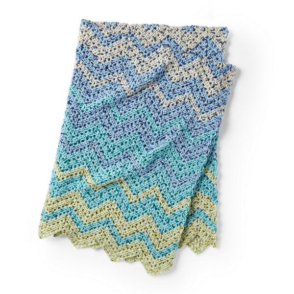 Free Crochet Fading Colors Zig Zag Afghan Pattern