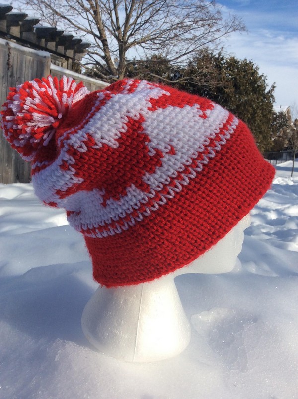 Free Crochet Maple Leaf Toque Pattern