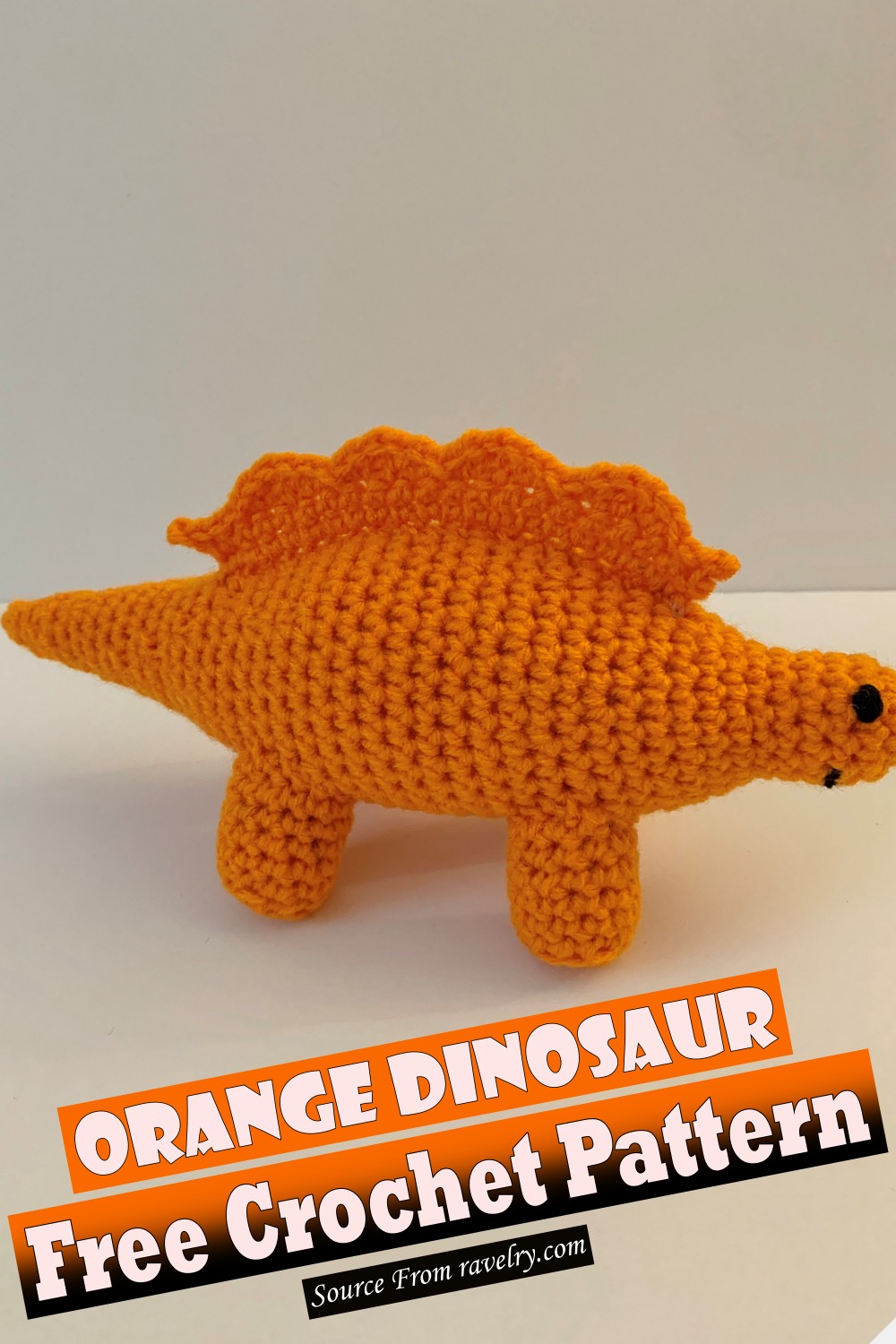 Free Crochet Orange Dinosaur Pattern