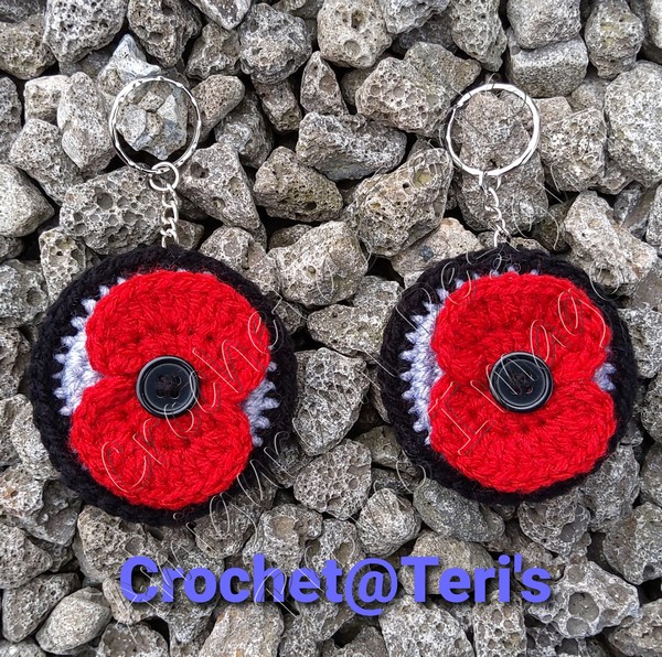 Free Crochet Poppy Keychain Pattern