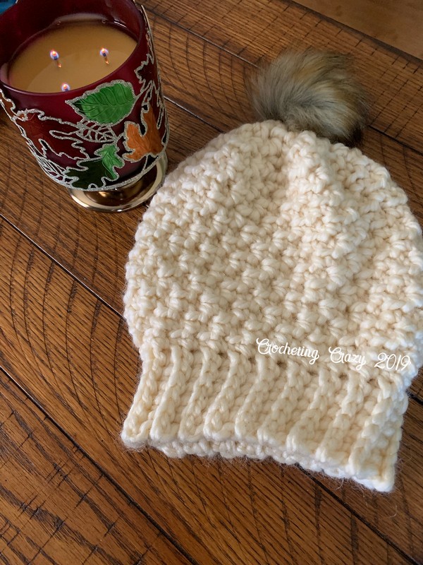 Free Crochet Seed Stitch Knit Look Hat Bulky Version Pattern