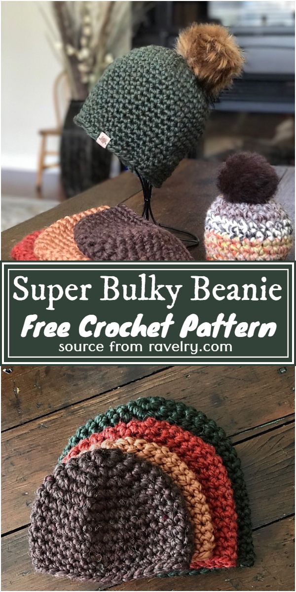 Free Crochet Super Bulky Beanie Pattern