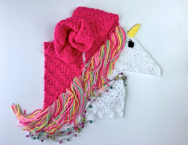 Free Crochet Unicorn Scarf C2c Pattern