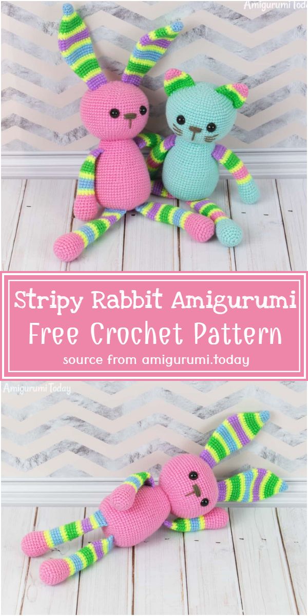 Stripy Crochet Rabbit Amigurumi Pattern